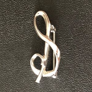 3/$40 Sarah Coventry Silver Tone Treble Clef Brooch